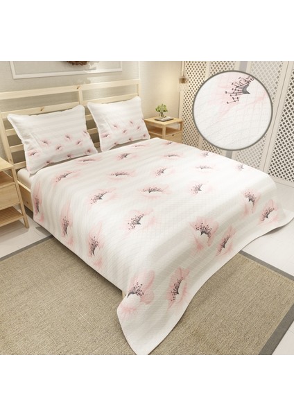 Pike Takımı Jakar Dokuma Pamuklu 3D Dijital Baskı Pink Poppy