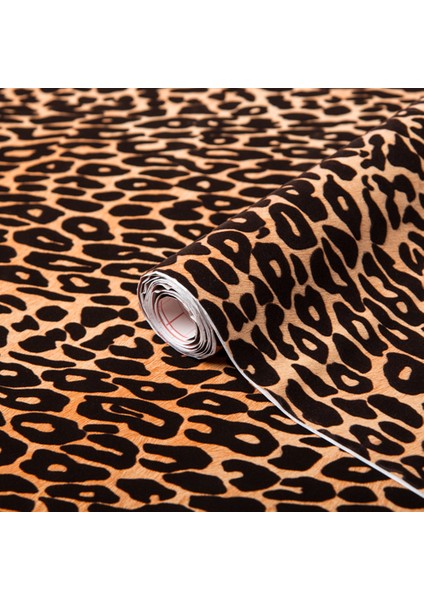 303-0201 Kadife Leopar Desen Yapışkanlı Folyo (45CM x 1mt)