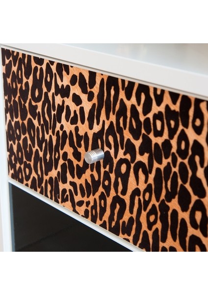 303-0201 Kadife Leopar Desen Yapışkanlı Folyo (45CM x 1mt)