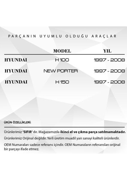 DNC Auto Part Hyundai H100, New Porter, H150 Için Ön Cam Su Fıskiye Memesi