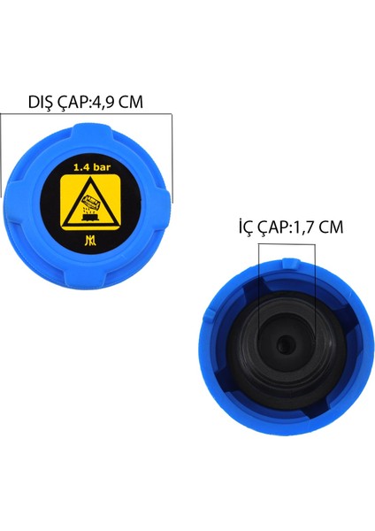 Ford Ka, Fiat, Peugeot Için Radyatör Yedek Su Depo Kapağı 1.4 Bar