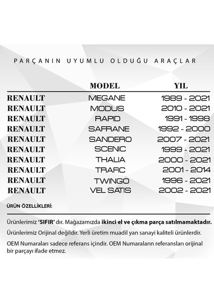 Renault 19, Clio, Scenic, Fluence Için Radyatör Depo Kapağı