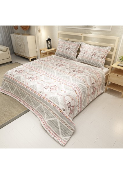 Pike Takımı Jakar Dokuma Pamuklu 3D Dijital Baskı Pink Vintage Elephant fiyatları