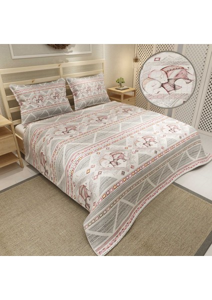 Pike Takımı Jakar Dokuma Pamuklu 3D Dijital Baskı Pink Vintage Elephant indirimleri
