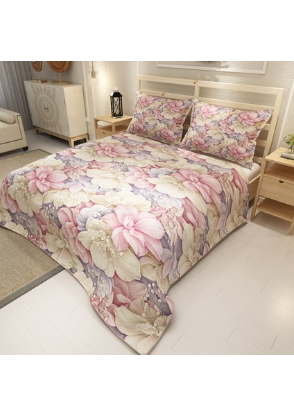 Pike Takımı Jakar Dokuma Pamuklu 3D Dijital Baskı Flowers Coverlet