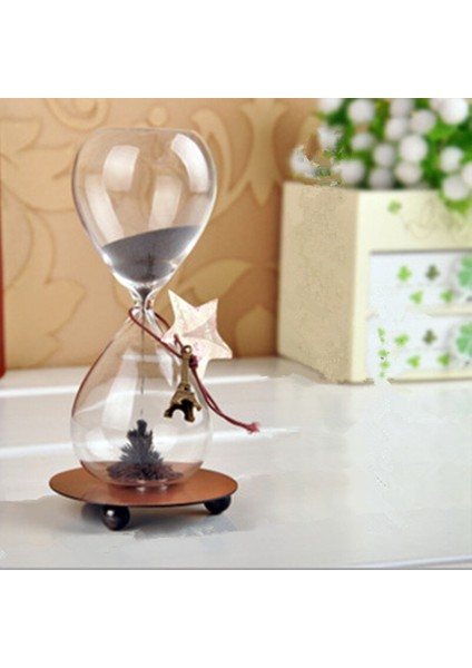 Cam Kum Saati Manyetik Metal Standlı Mıknatıslı Büyük Boy 18 x 8 cm modelleri