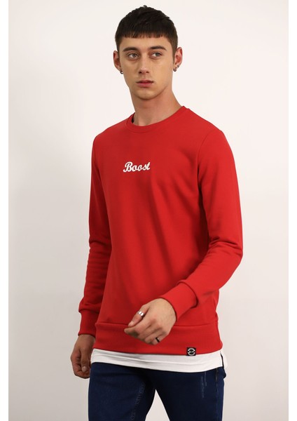 Kırmızı Bisiklet Yaka Sweat