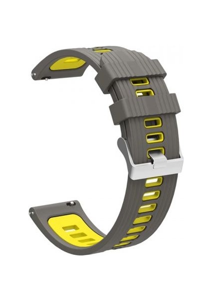 Amazfit Gts 3 Kordon Delikli Çift Renk Şık Tasarım Krd 55 Gri