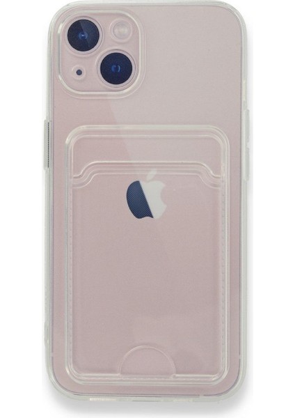 Apple iPhone 13 Kılıf 1 Adet Kartlıklı Şeffaf Silikon Lüx Korumalı
