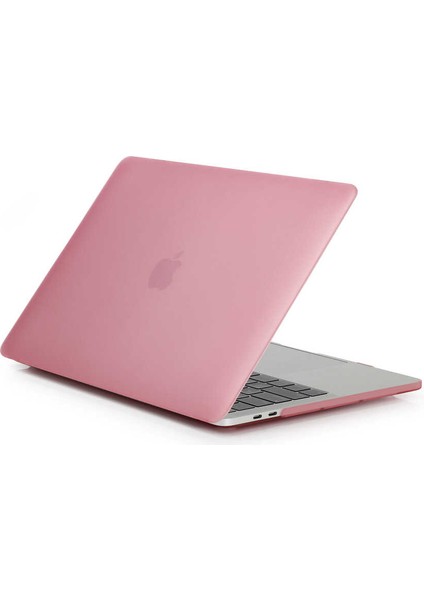 - Macbook 13.3' New Pro - Alt ve Üst Koruyucu Msoft Mat Kapak - Pembe