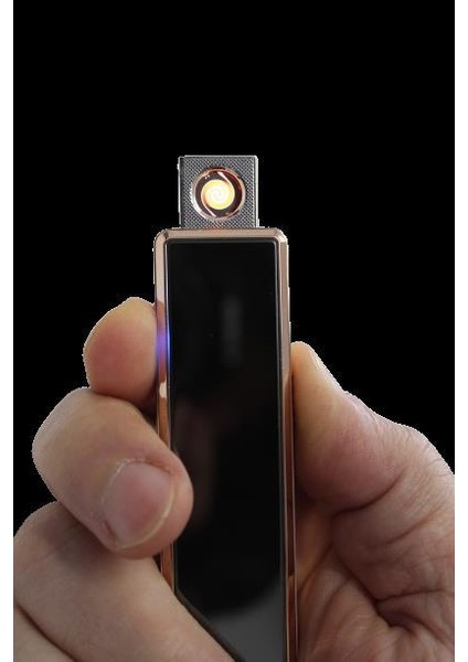 Alevsiz Çakmak Dokunmatik USB Şarjlı Tunsten Indüksiyon Siyah