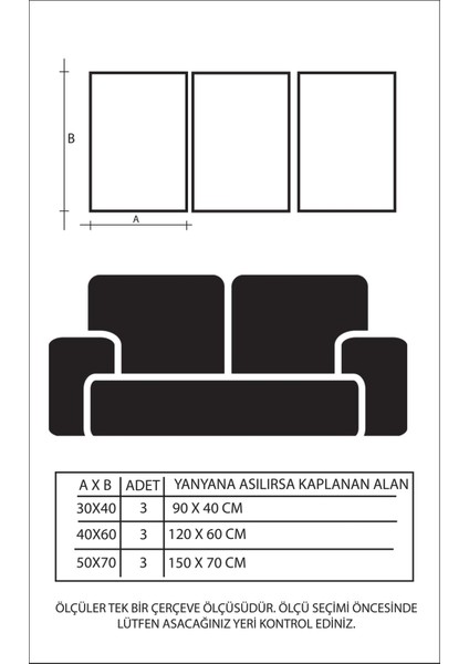 Üçlü Alüminyum Çerçeveli Sarı Çiçekler Camlı Poster Seti