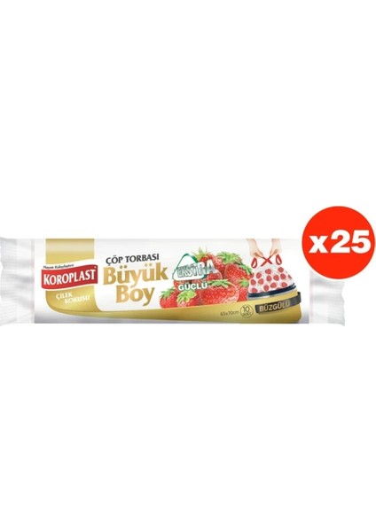 Çilek Büzgülü Büyük Çöp Torbası 10'lu x 25 Paket (65*70)