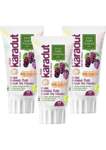 Doğal Karadut Özlü 2 - 6 Yaş Diş Macunu 60 ml x 3