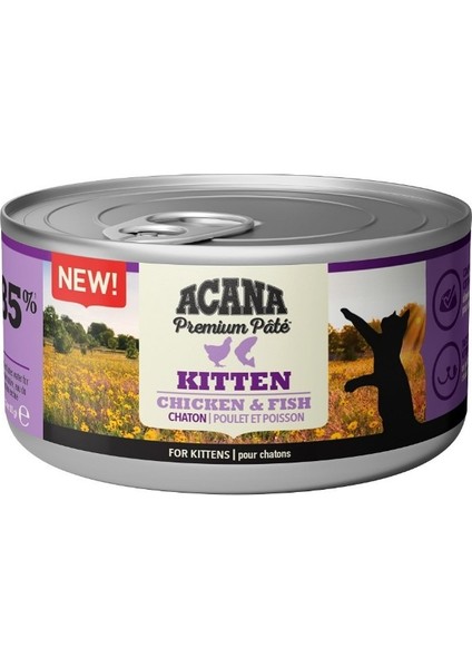 Premium Pate (Ezme) Tavuklu ve Balıklı Yavru Kedi Konservesi 85 gr x 3 Adet