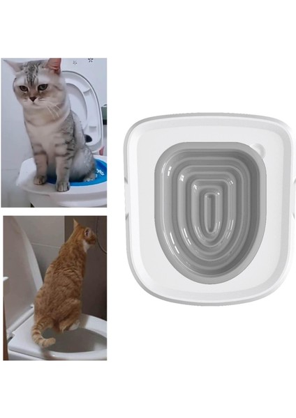 Kedi Tuvalet Eğitim Kiti Urinal Koltuk Lazımlık Pet Keden Ev Kedi Tuvalet Eğitmeni Gri 38 x 34 x 3.2 cm (Yurt Dışından)