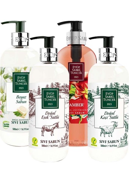 Beyaz, Eşek Sütlü, Keçi Sütlü, Amber Sıvı Sabun