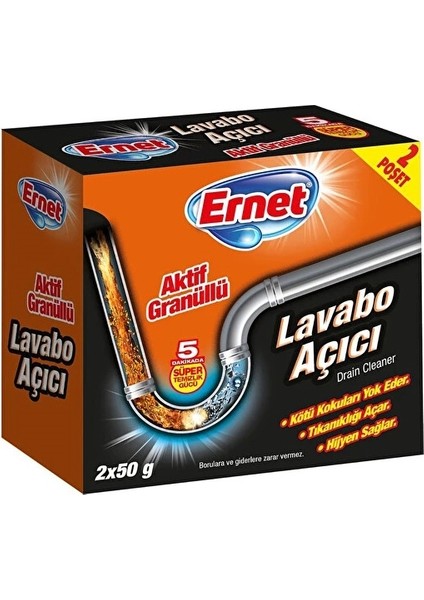 Süper Lavabo Aç Aktif Granüllü 2X50GR