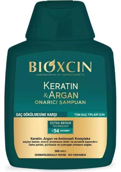 Keratin & Argan Onarıcı Şampuan 300 Ml