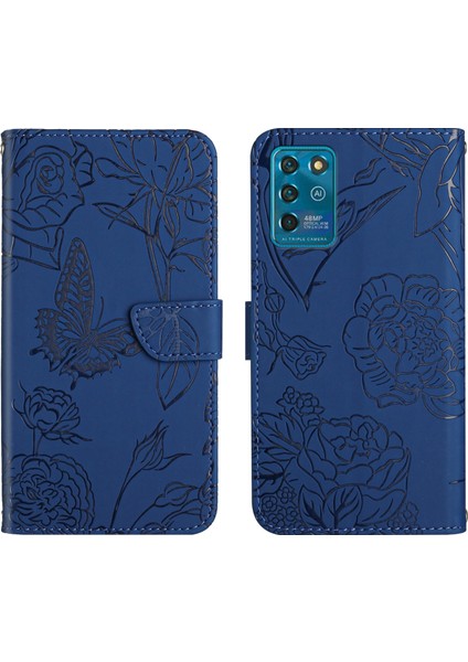 Zte Blade V30 Vita Mavisi Için Şakayık Deri Kılıf (Yurt Dışından)
