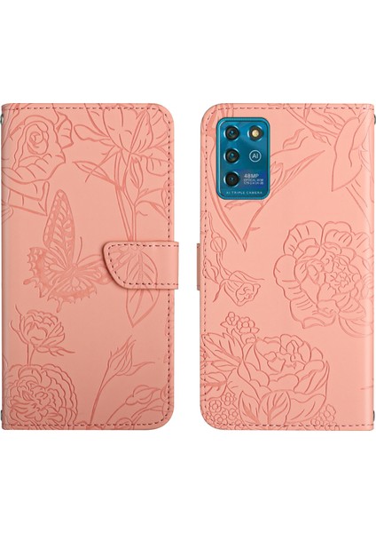 Zte Blade V30 Vita Pink Için Şakayık Deri Kılıf (Yurt Dışından)