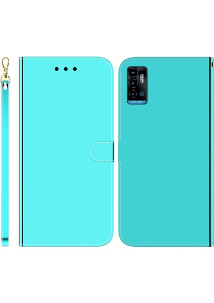 Zte Blade A72 / V40 Vita Mint Green Için Taklit Ayna Pu Kılıfı (Yurt Dışından)