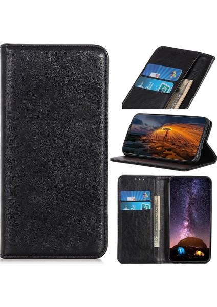 Zte Blade A71 Manyetik Çılgın At Doku Pu Kılıfı Siyah (Yurt Dışından) fiyatları