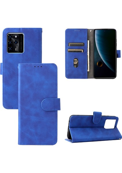 Zte Blade V30 Mavi Için Cilt Fe Pu Telefon Kılıfı (Yurt Dışından) fiyatları
