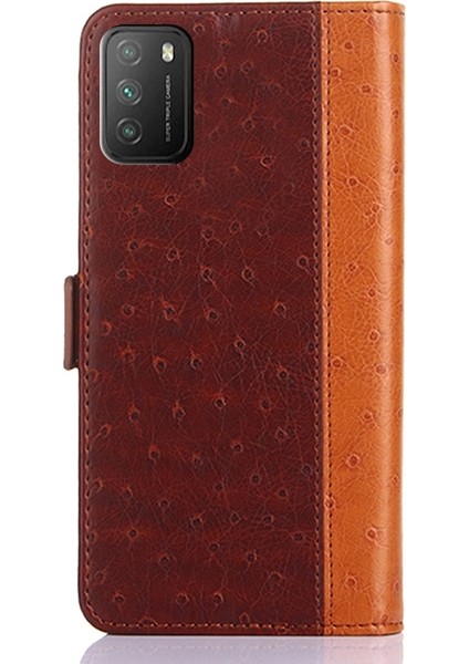 Xiaomi Için Poco M3 Devekuşu Doku Pu Kahverengi Kahverengi (Yurt Dışından) modelleri