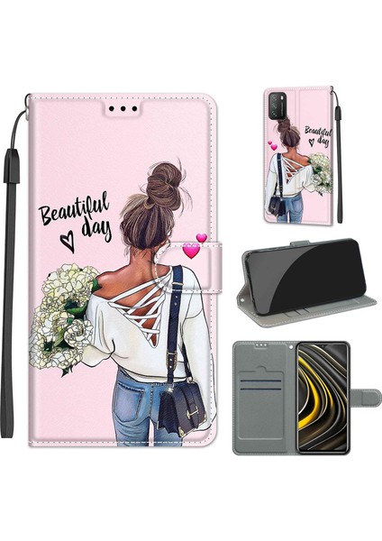 Xiaomi Poco M3 Deri Kılıf C09 Hug Flower (Yurt Dışından) fiyatları