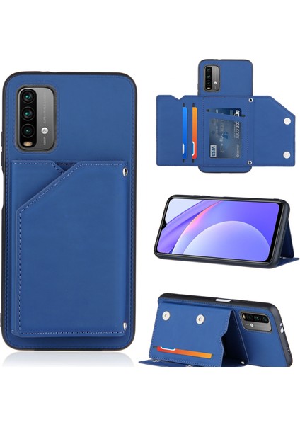 Xiaomi Poco M3 / Redmi Note 9 4g Pu + Tpu + Pc Kasası Mavi (Yurt Dışından)