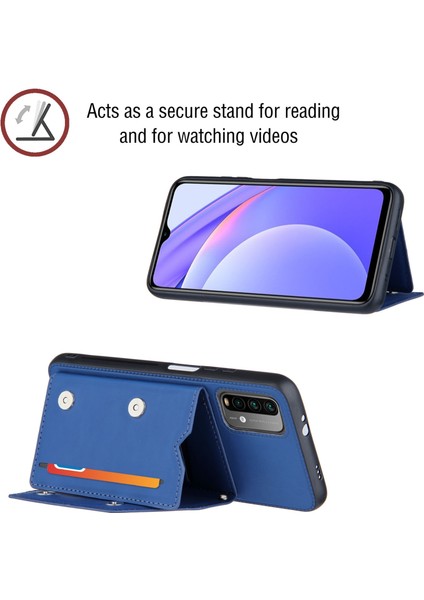 Xiaomi Poco M3 / Redmi Note 9 4g Pu + Tpu + Pc Kasası Mavi (Yurt Dışından)