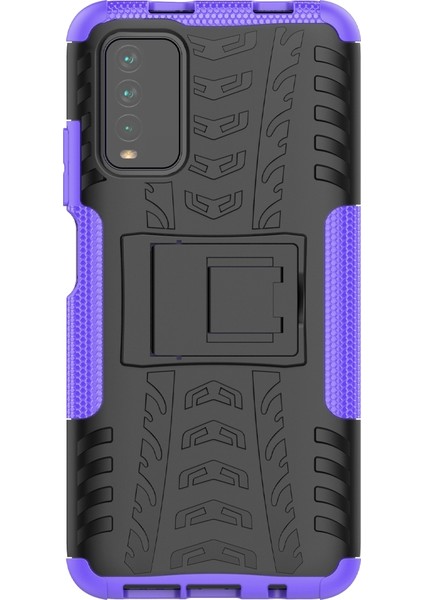 Xiaomi Için Poco M3 /redmi Not 9 4g Lastik Doku Tpu+Pc Kasası Mor (Yurt Dışından) modelleri