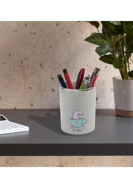 Gift Tea Rex Tasarımlı Beyaz Akrilik Kalemlik - Model 1 fiyatları
