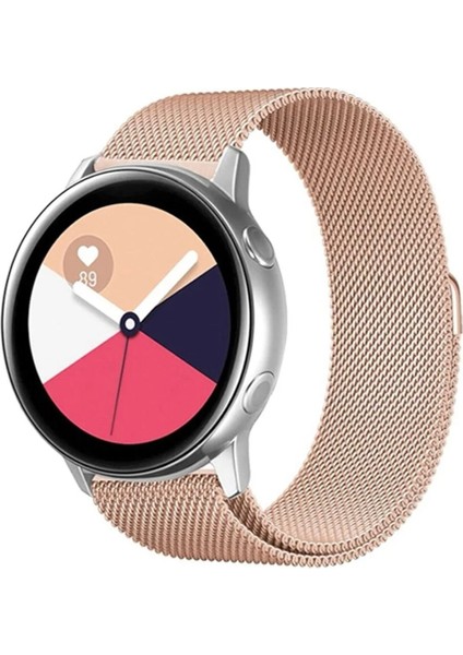 MTK Moveteck Samsung Galaxy Watch 4 Kordon 40-42-44-46 mm Metal Hasır Kordon Manyetik (22MM) Kayış Metal Örgü Solo