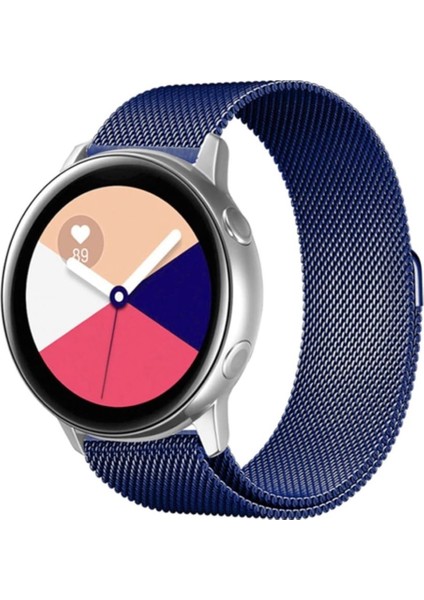 Samsung Galaxy Watch 4 Kordon 40-42-44-46 mm Metal Hasır Kordon Manyetik (20MM) Metal Hasır Solo Örgü