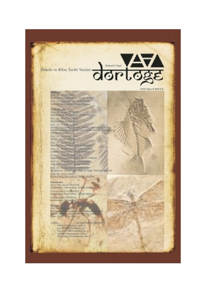 Dörtöğe Felsefe ve Bilim Tarihi Yazıları Hakemli Dergi Yıl:2 Sayı:4