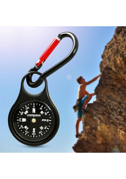 Carabiner Pusula Anahtarlık Survival Açık Hava Çinko Alaşımlı Mini Pusula (Yurt Dışından)