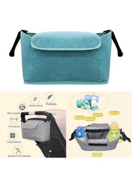 Universal Buggy Organizer Baby Pram Asma Çanta Puset Bahçe Saklama Çantası Açık Yeşil (Yurt Dışından)