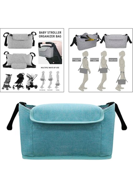 Universal Buggy Organizer Baby Pram Asma Çanta Puset Bahçe Saklama Çantası Açık Yeşil (Yurt Dışından)