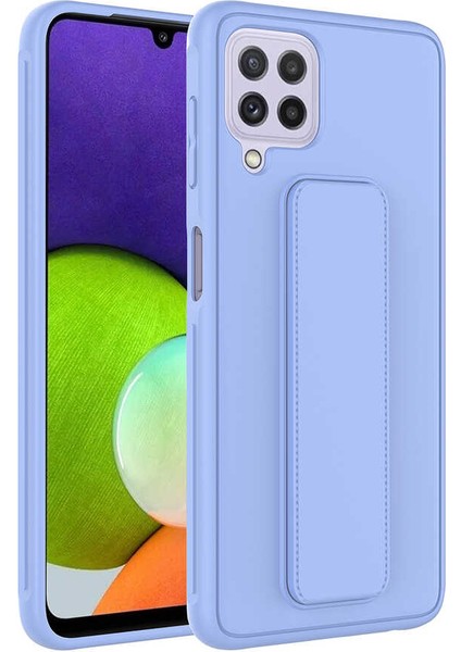 Galaxy M22 Kılıf Standlı Mat Yüzey Kamera Çıkıntılı Ince Tasarım Kapak