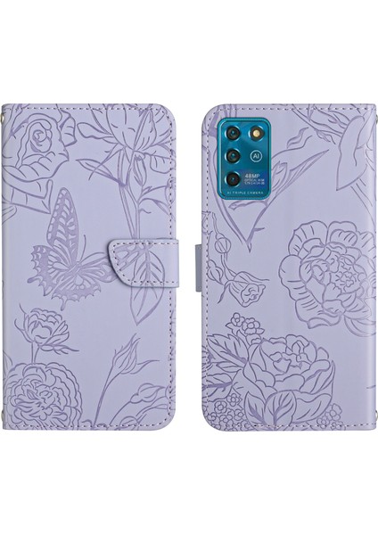 Zte Blade V30 Vita Mor Için Şakayık Deri Kılıf (Yurt Dışından)