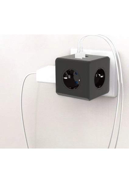 Termal Akım Korumalı Isıya Dayanıklı 3'lü Duvar Tipi Priz 3x USB