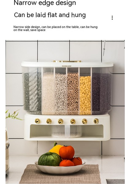 6 Bölmeli Bakliyat Saklama Kutusu - Beyaz (Yurt Dışından) fiyatları