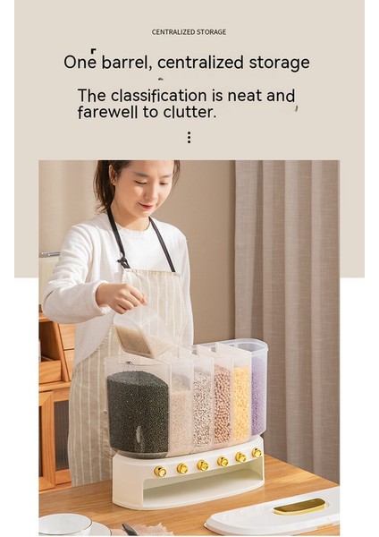 6 Bölmeli Bakliyat Saklama Kutusu - Beyaz (Yurt Dışından) indirimleri