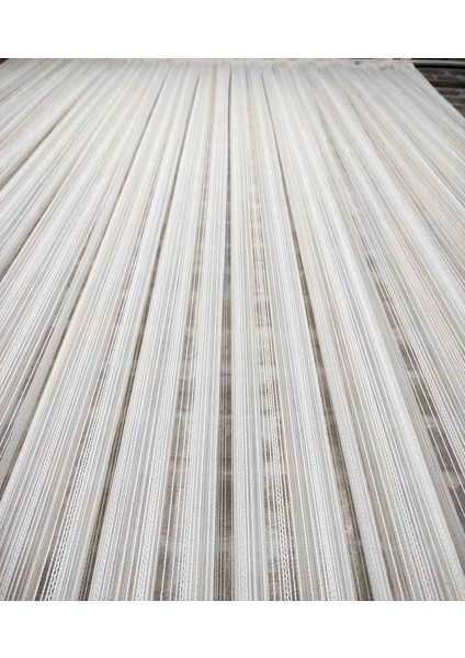 Çizgili Kullanıma Hazır 1/2 Seyrek Pile Tül Perde Tek Kanat - Ekru 100 x 240 cm modelleri