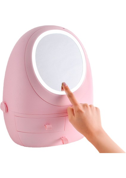 LED Işıklı Aynalı Çekmece - Pembe (Yurt Dışından)