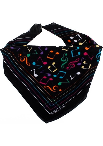 Renkli Nota Sol Anahtarı Tasarım %100PAMUK Bandana