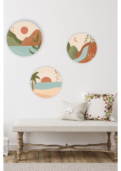 Bohem Tarzı 3'lü Yuvarlaklar Özel Tasarım Duvar Sticker fiyatları