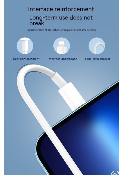 iPhone Uyumlu Için 2m Hızlı Şarj Pd Type-C Lightning Data Kablosu - Beyaz (Yurt Dışından)